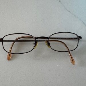 Nautica Brown Metal Eyeglass Frames, Temples with Subtle Shine - Y2K style